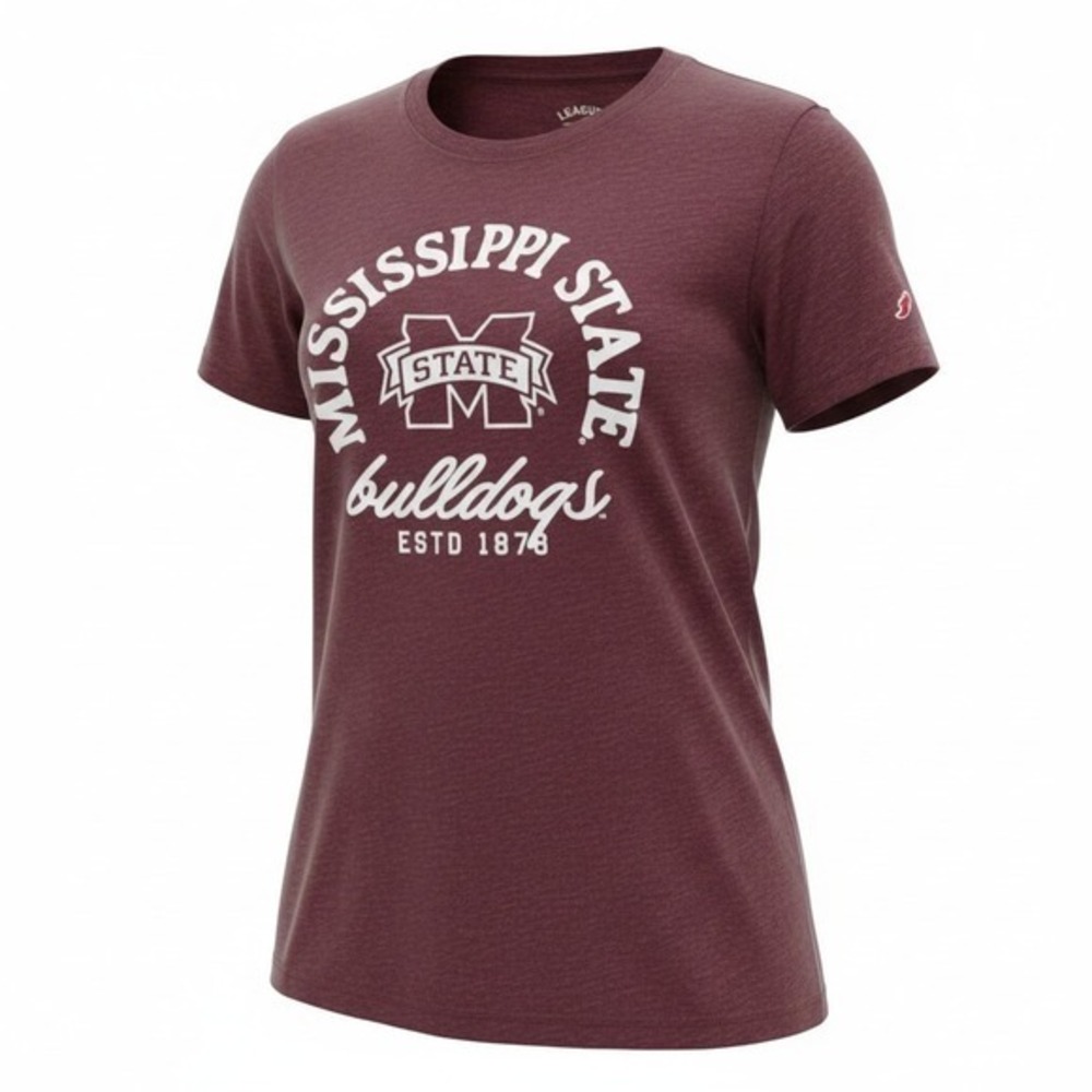 League Mississippi State Bulldogs T-Shirt Women XL Maroon Short Sleeve Graphic
